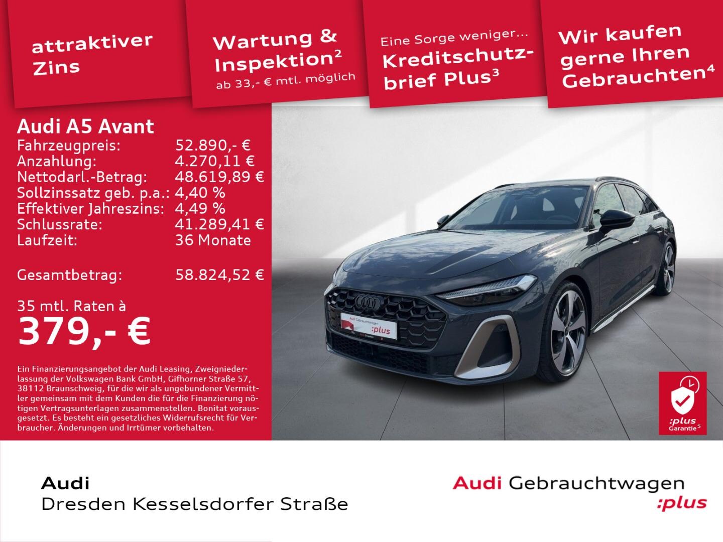 Bild über Audi A5 Avant e-hybrid e-hybrid quattro 220 kW S tronic - für weitere Informationen kontaktieren Sie den Audi Partner