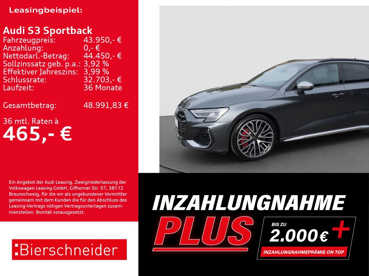 Bild über Audi S3 Sportback TFSI quattro S tronic - für weitere Informationen kontaktieren Sie den Audi Partner