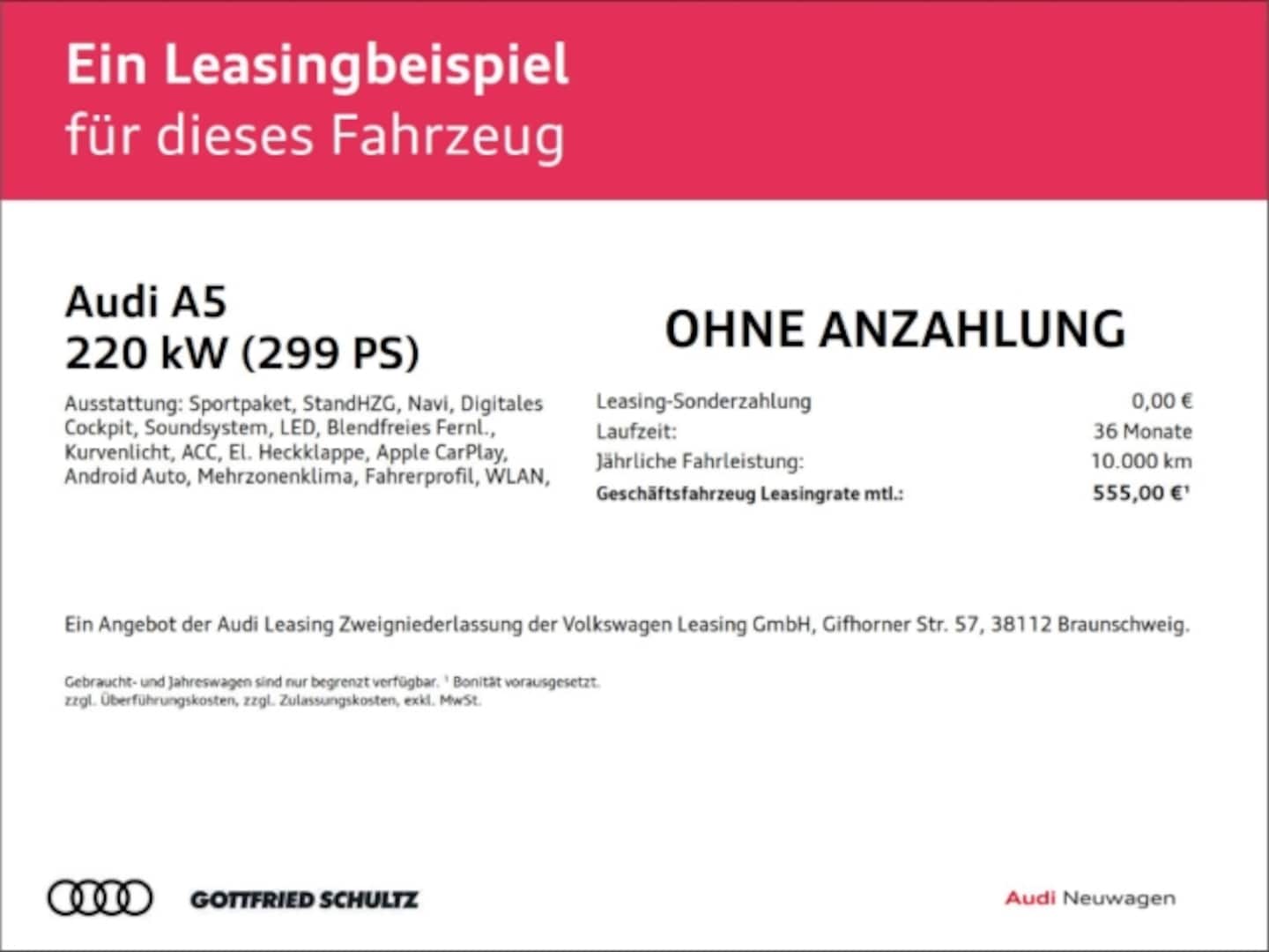 Bild über Audi A5 Avant e-hybrid edition one e-hybrid quattro 220 kW S tronic - für weitere Informationen kontaktieren Sie den Audi Partner