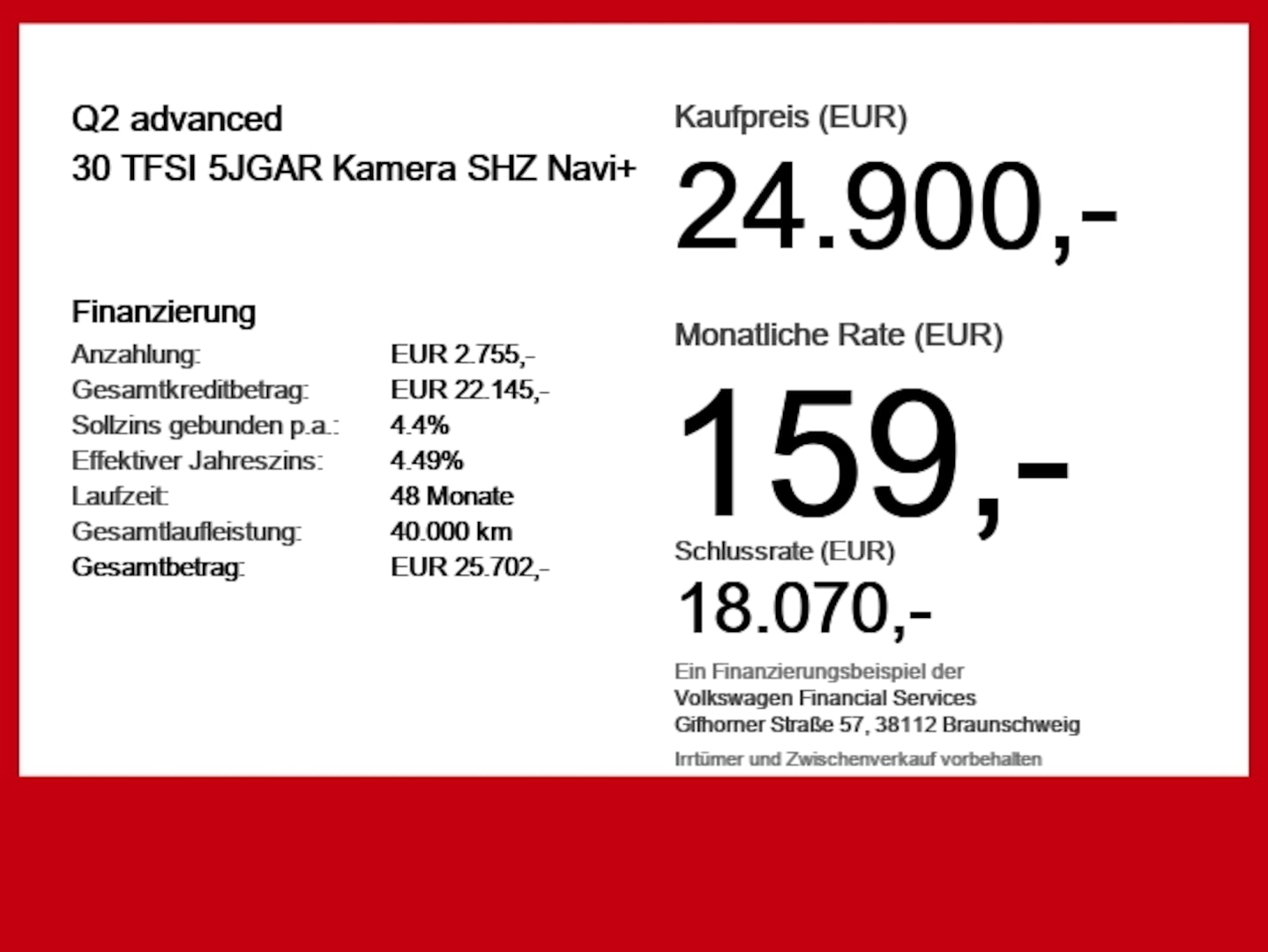 Bild über Audi Q2 advanced 30 TFSI Schaltgetriebe - für weitere Informationen kontaktieren Sie den Audi Partner