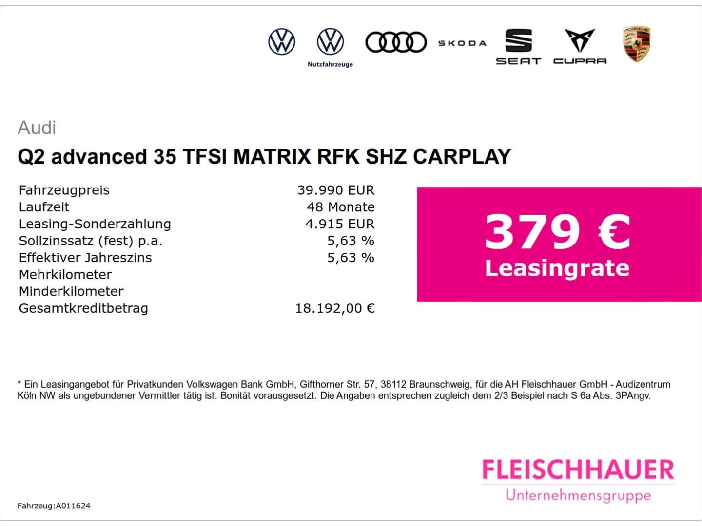 Bild über Audi Q2 advanced 35 TFSI S tronic - für weitere Informationen kontaktieren Sie den Audi Partner