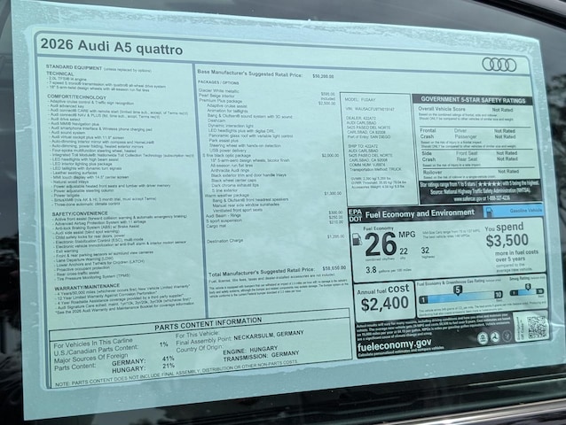 2026 Audi A5 Sedan