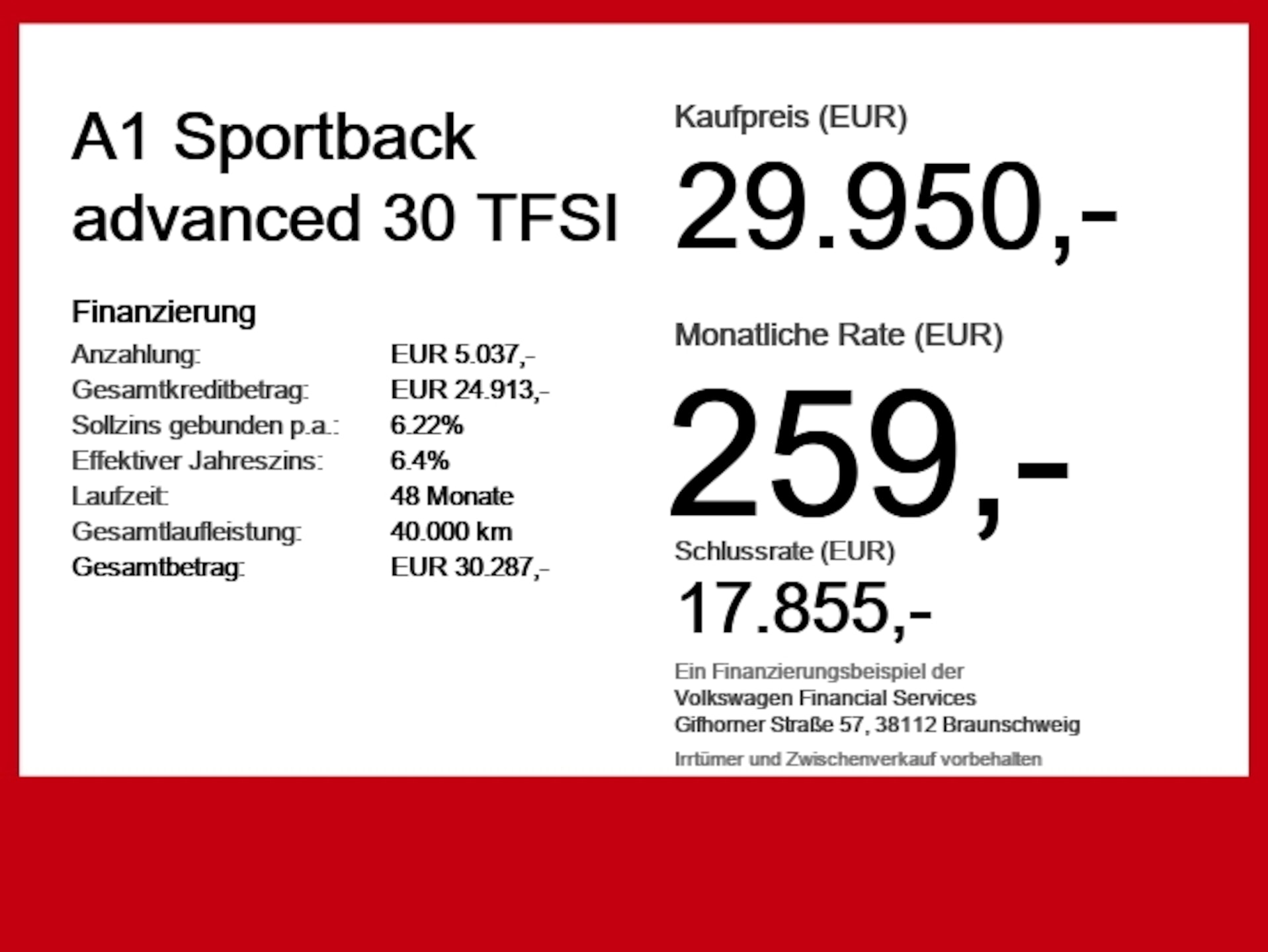 Audi A1 Sportback Advanced