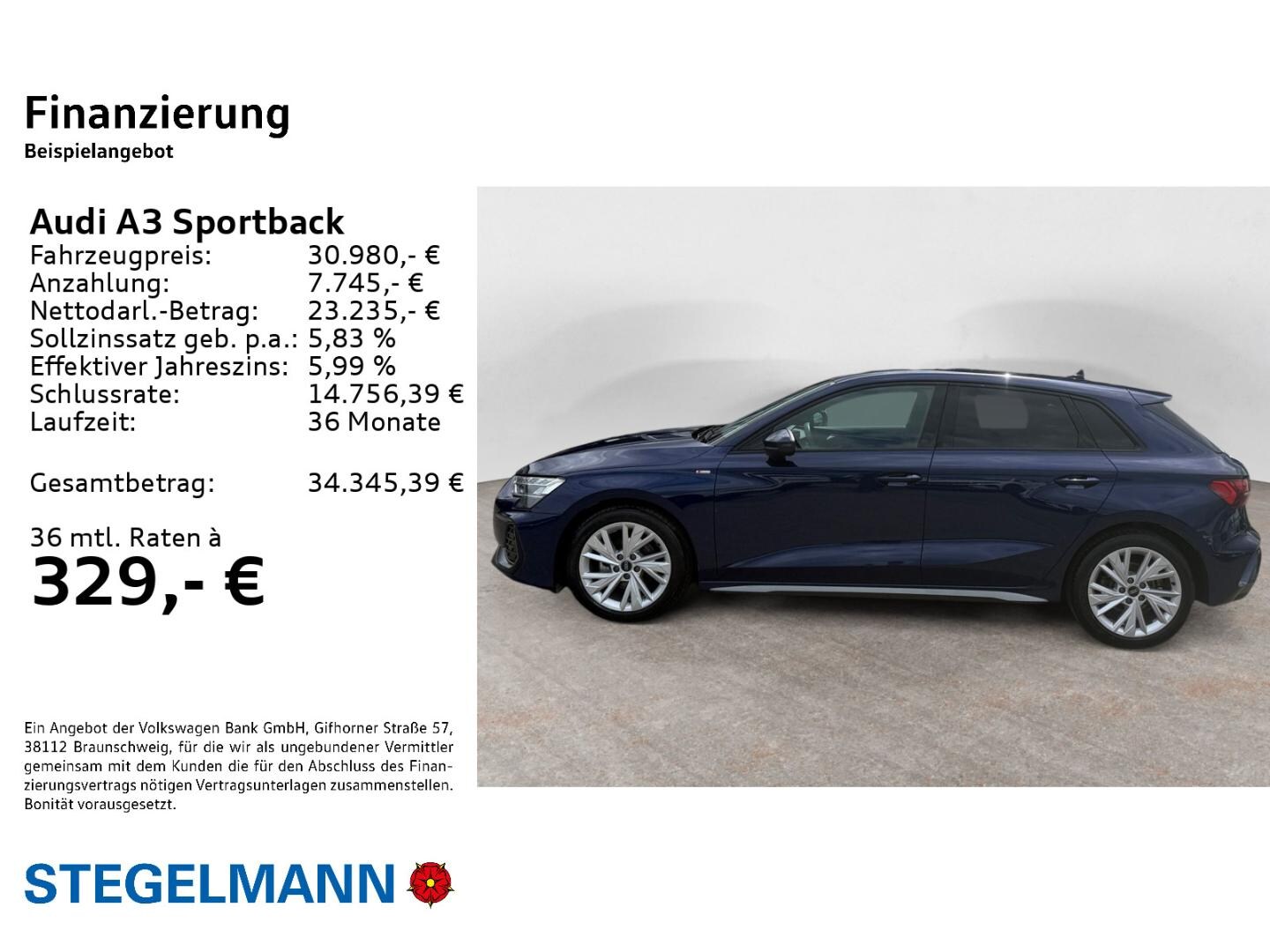 Bild über Audi A3 Sportback TDI S tronic - für weitere Informationen kontaktieren Sie den Audi Partner