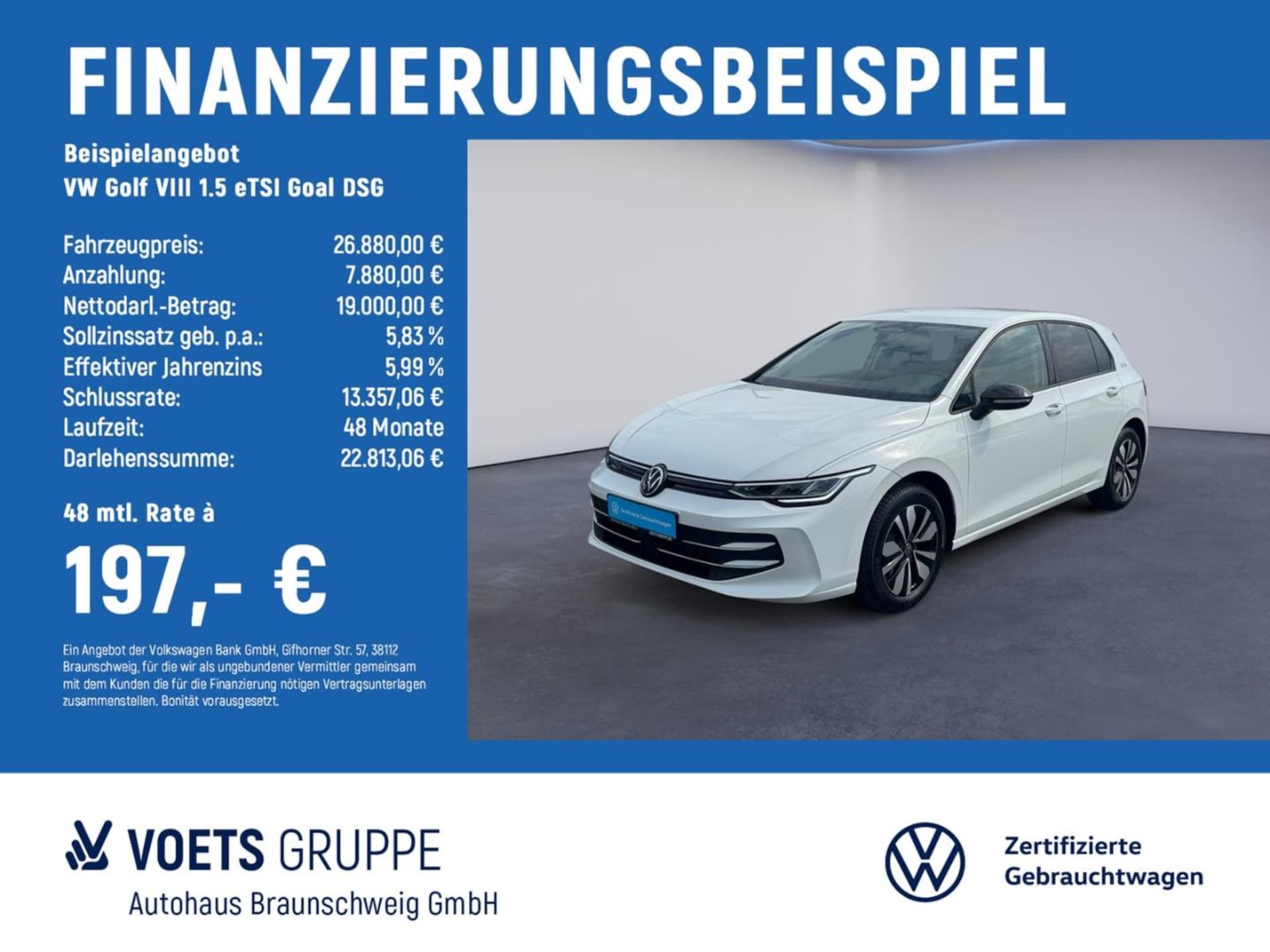 Volkswagen Golf — Volkswagen Golf Golf VIII 1.5 eTSI Goal DSG LED+NAV+CAM+ACC