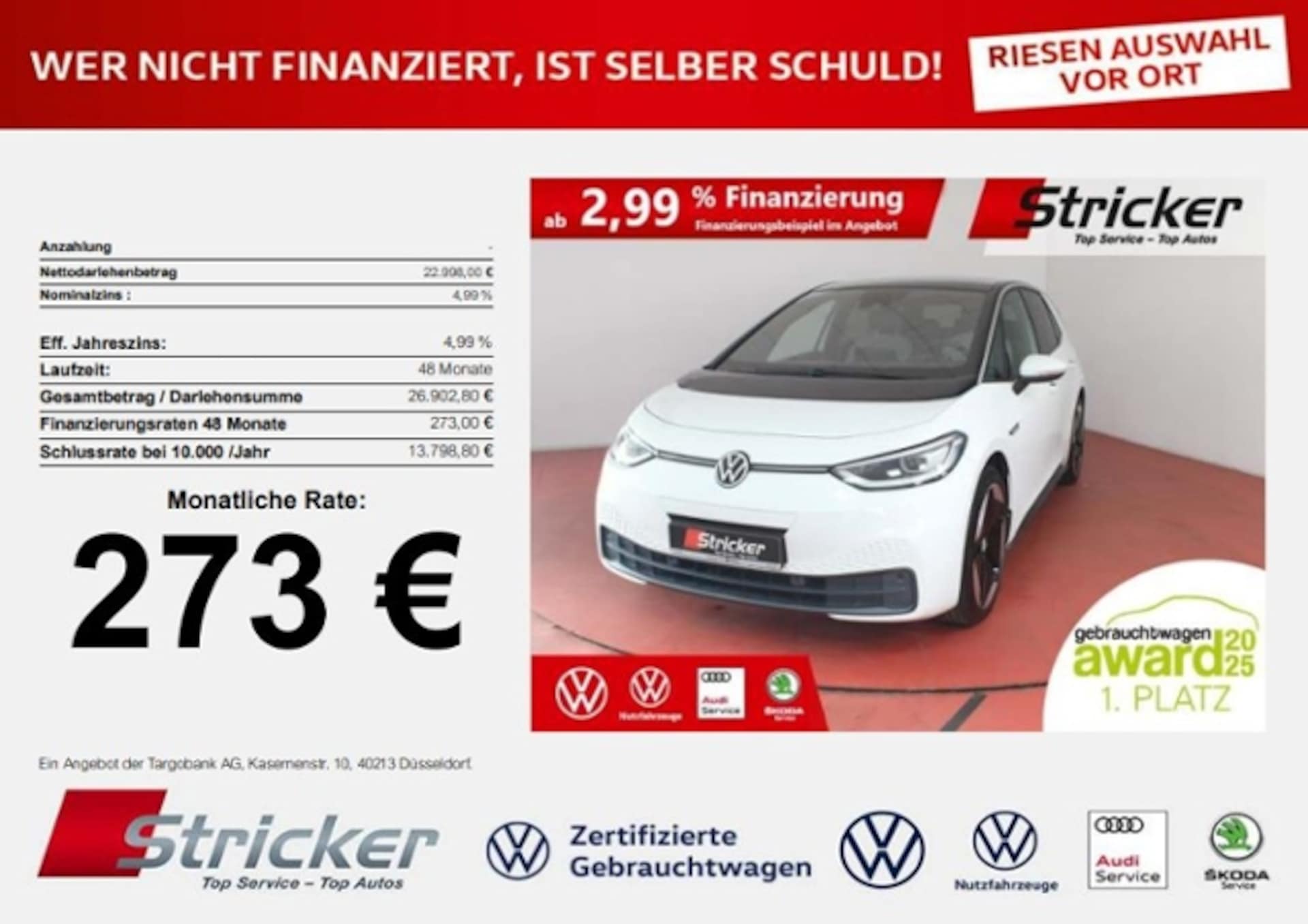 Volkswagen ID.3 — Volkswagen ID.3 Family 150/58 273,-ohne Anzahlung Navi AHK Pano