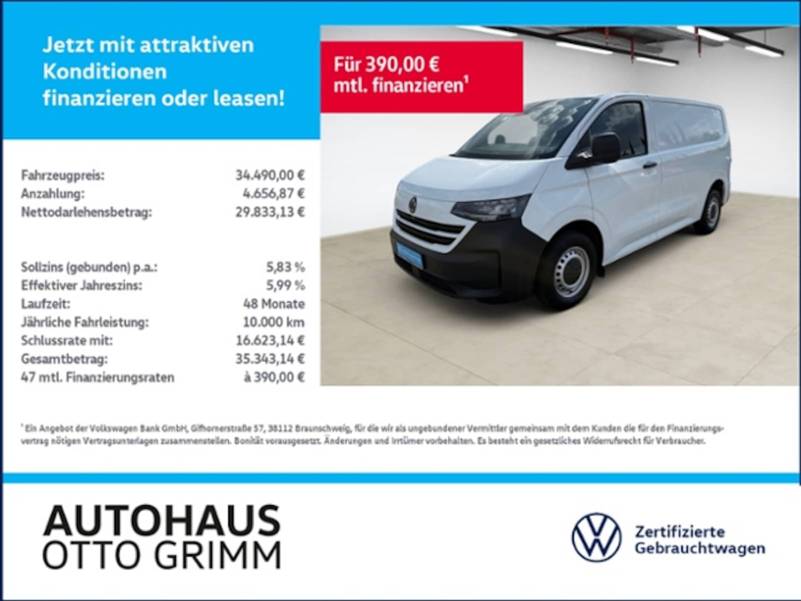 Volkswagen Transporter Kasten kurzer Radstand
