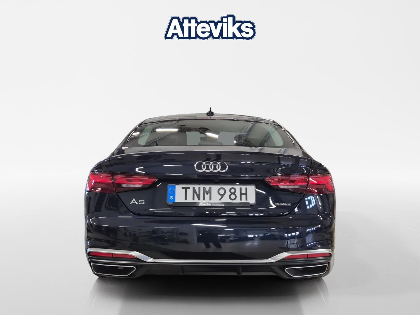 Bild som visar&nbsp;Audi A5 Sportback&nbsp;A5 Sportback 45 TFSI quattro S line 265 hk S tronic - för mer information kontakta din Audi Partner
