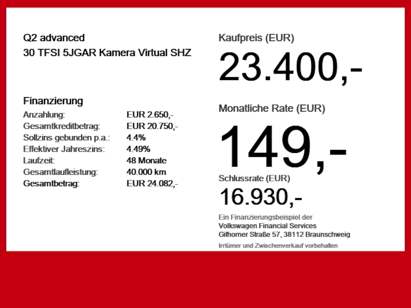 Bild über Audi Q2 advanced 30 TFSI Schaltgetriebe - für weitere Informationen kontaktieren Sie den Audi Partner
