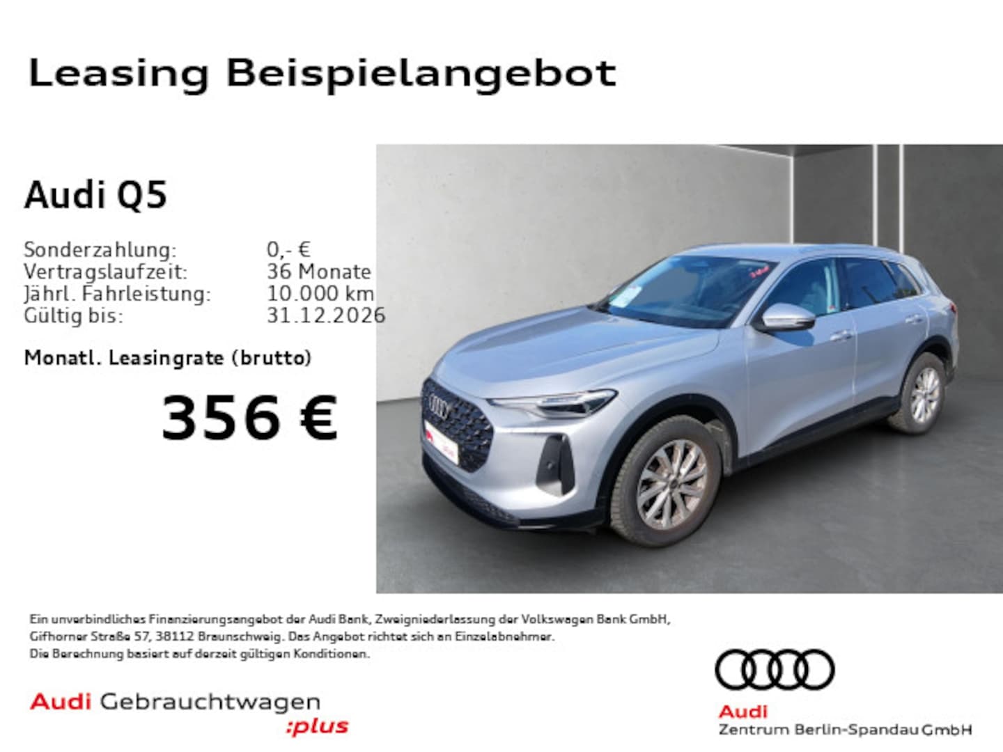 Bild über Audi Q5 SUV TFSI 150 kW S tronic - für weitere Informationen kontaktieren Sie den Audi Partner