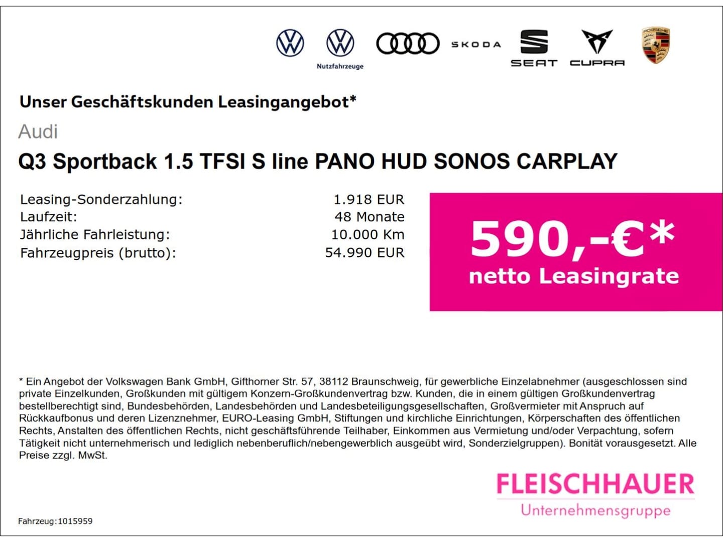 Bild über Audi Q3 Sportback TFSI 110 kW S tronic - für weitere Informationen kontaktieren Sie den Audi Partner