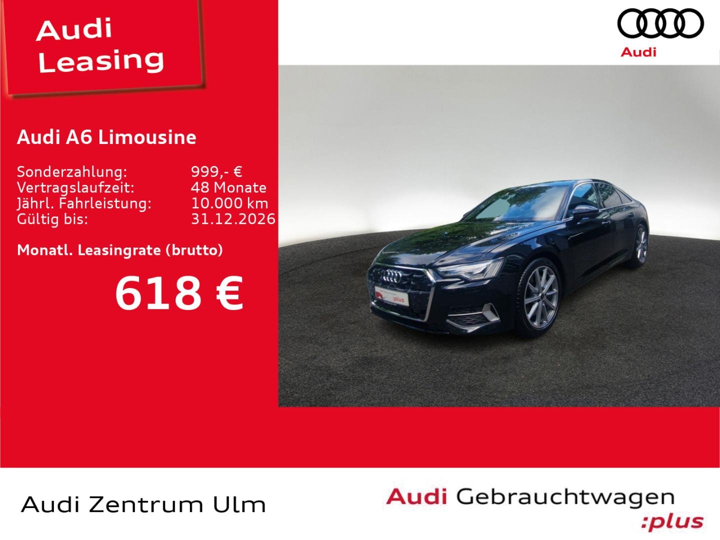 Bild über Audi A6 Limousine TFSI e advanced 50 TFSI e quattro S tronic - für weitere Informationen kontaktieren Sie den Audi Partner