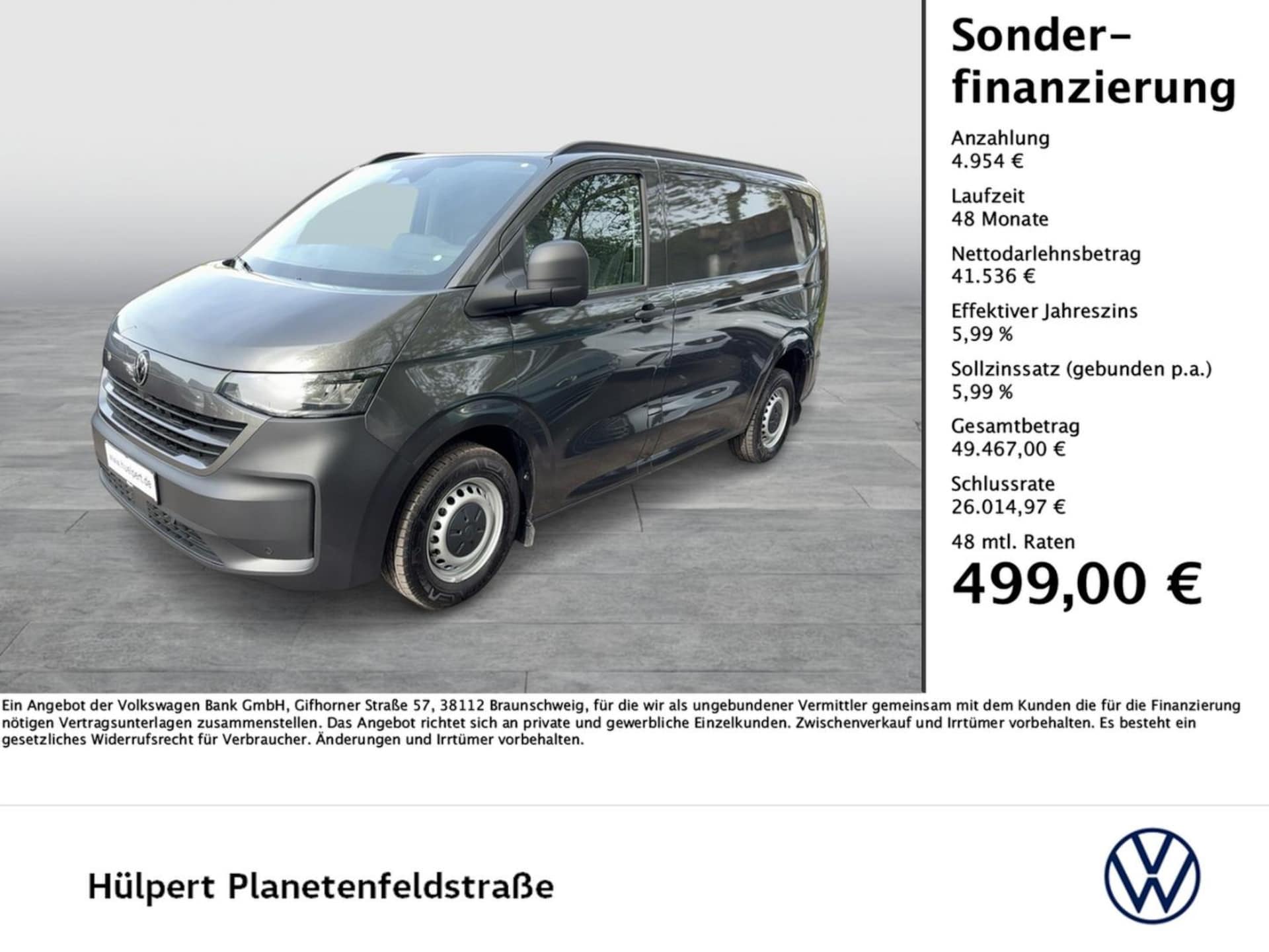 Volkswagen Transporter Kasten kurzer Radstand