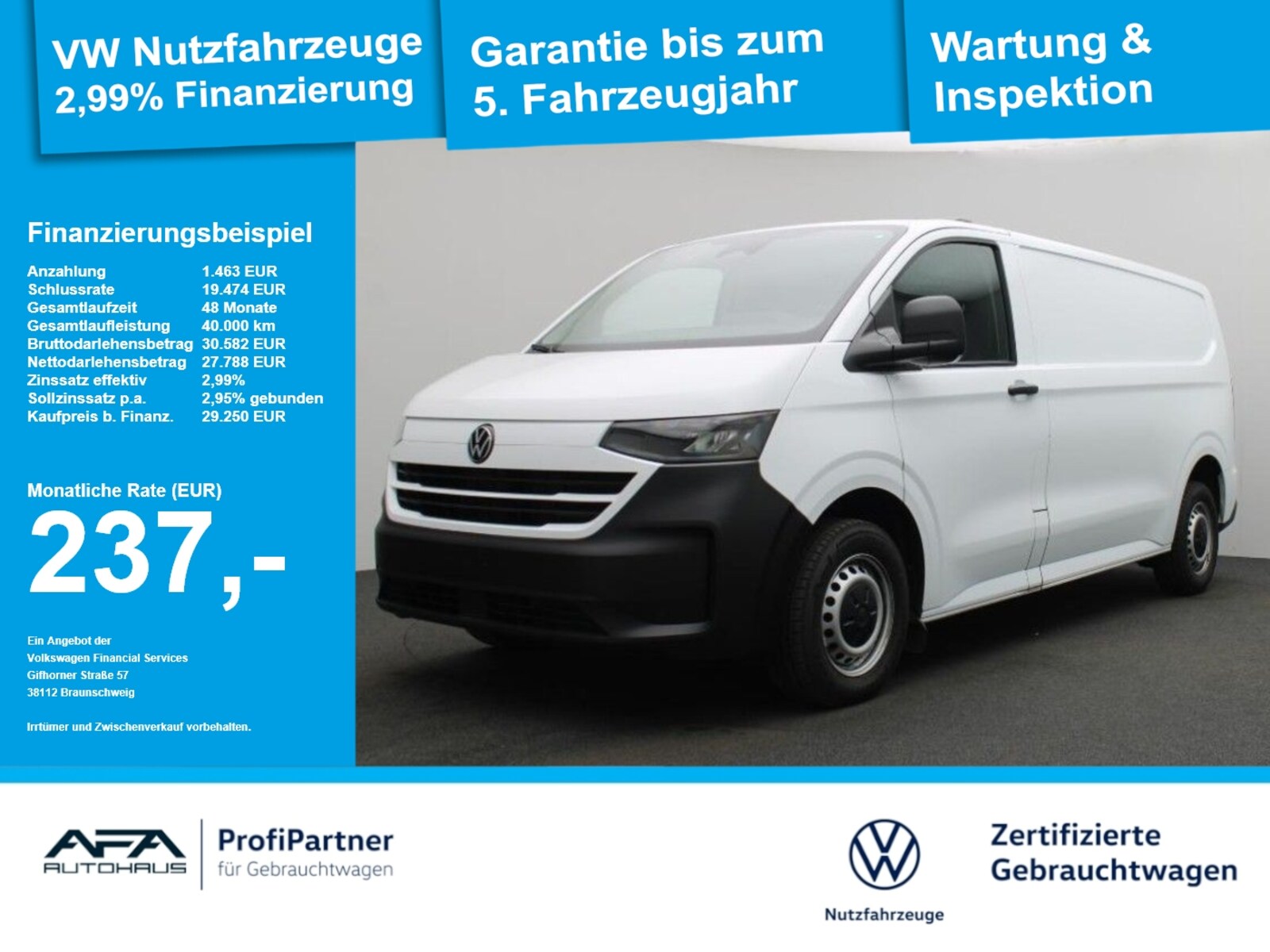 Volkswagen Transporter Kasten langer Radstand
