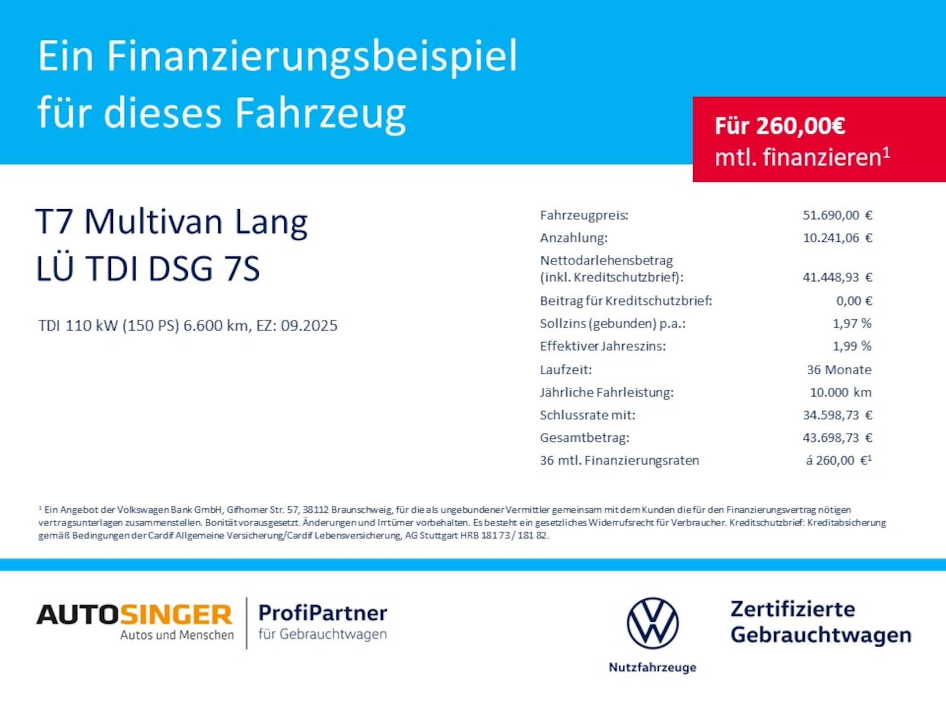 Volkswagen Multivan Langversion Basis-Modell