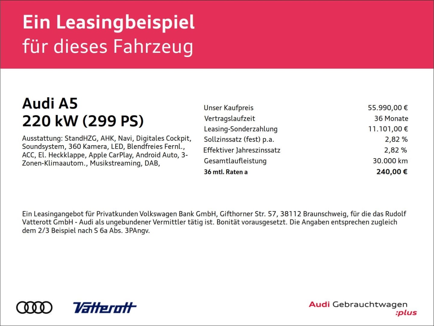 Bild über Audi A5 Avant e-hybrid e-hybrid quattro 220 kW S tronic - für weitere Informationen kontaktieren Sie den Audi Partner