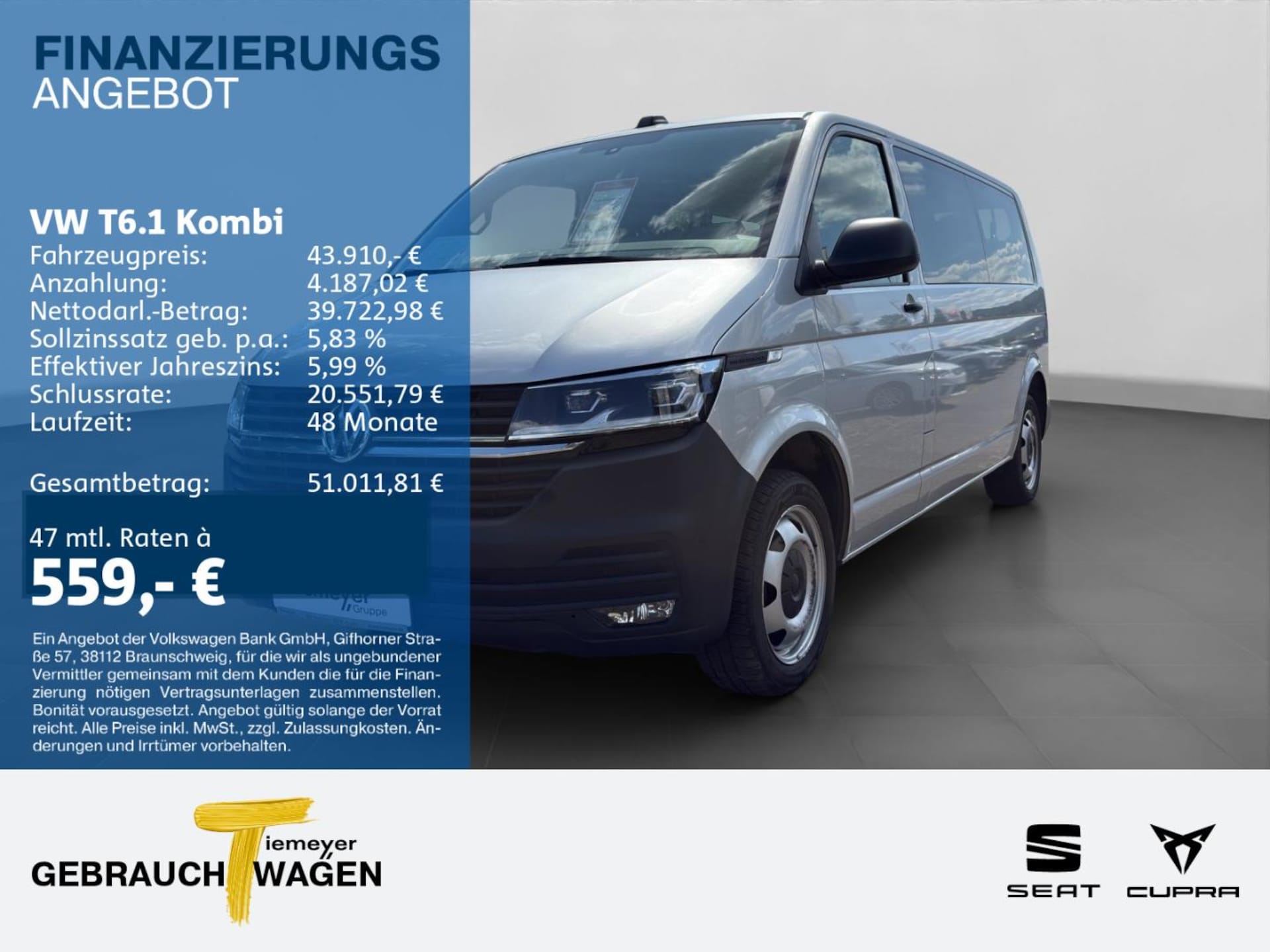 Volkswagen T6.1 Transporter Kombi langer Radstand