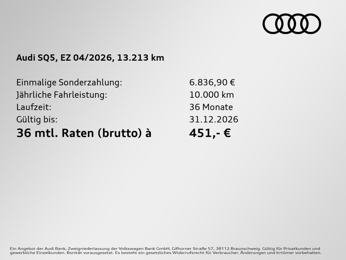 Bild über Audi SQ5 SUV TFSI 270 kW S tronic - für weitere Informationen kontaktieren Sie den Audi Partner