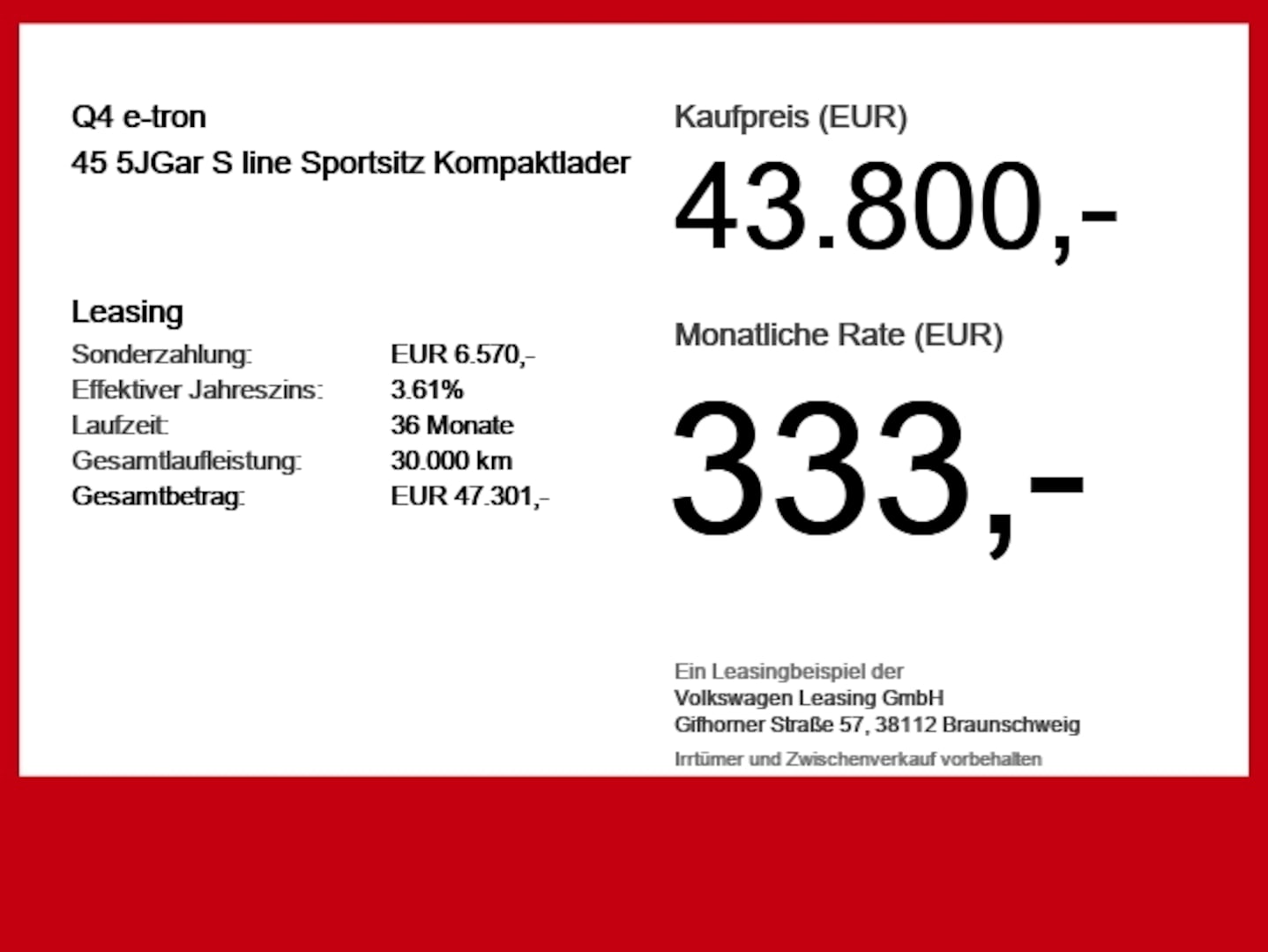 Bild über Audi Q4 e-tron 45 e-tron - für weitere Informationen kontaktieren Sie den Audi Partner