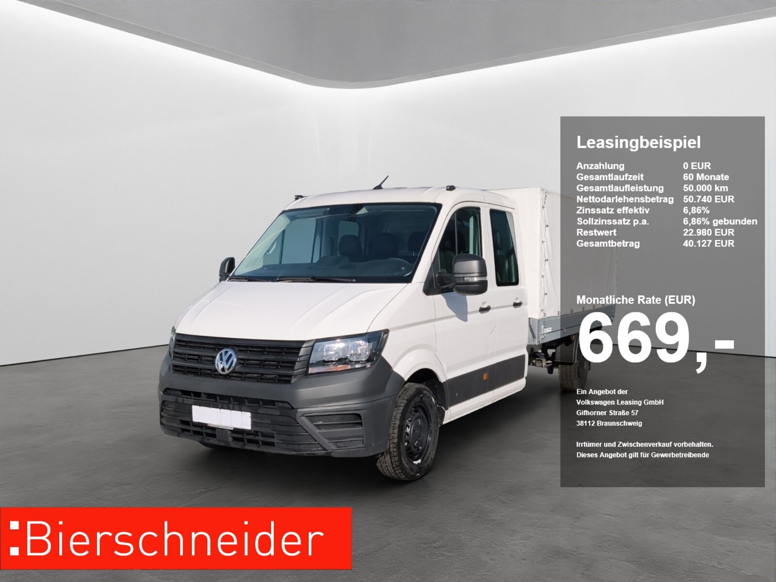 Volkswagen Crafter Doppelkabine langer Radstand