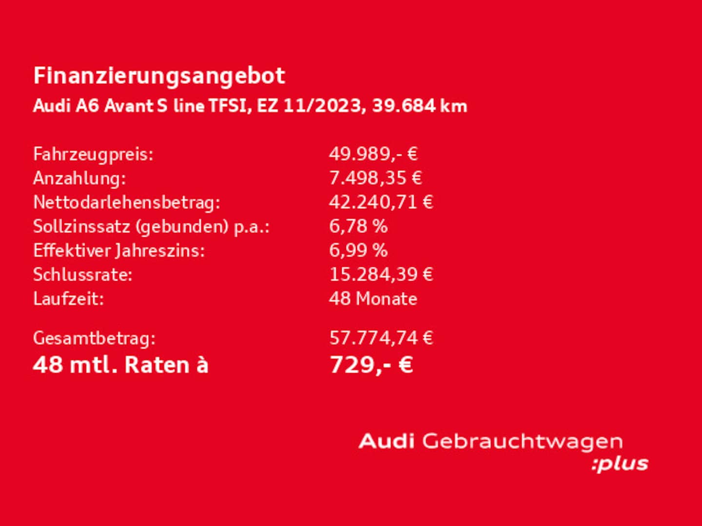 Bild über Audi A6 Avant TFSI e S line 55 TFSI e quattro S tronic - für weitere Informationen kontaktieren Sie den Audi Partner