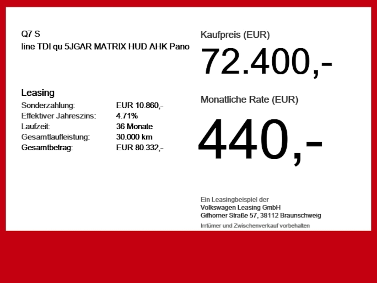 Bild über Audi Q7 SUV S line business TDI quattro 170 kW tiptronic - für weitere Informationen kontaktieren Sie den Audi Partner