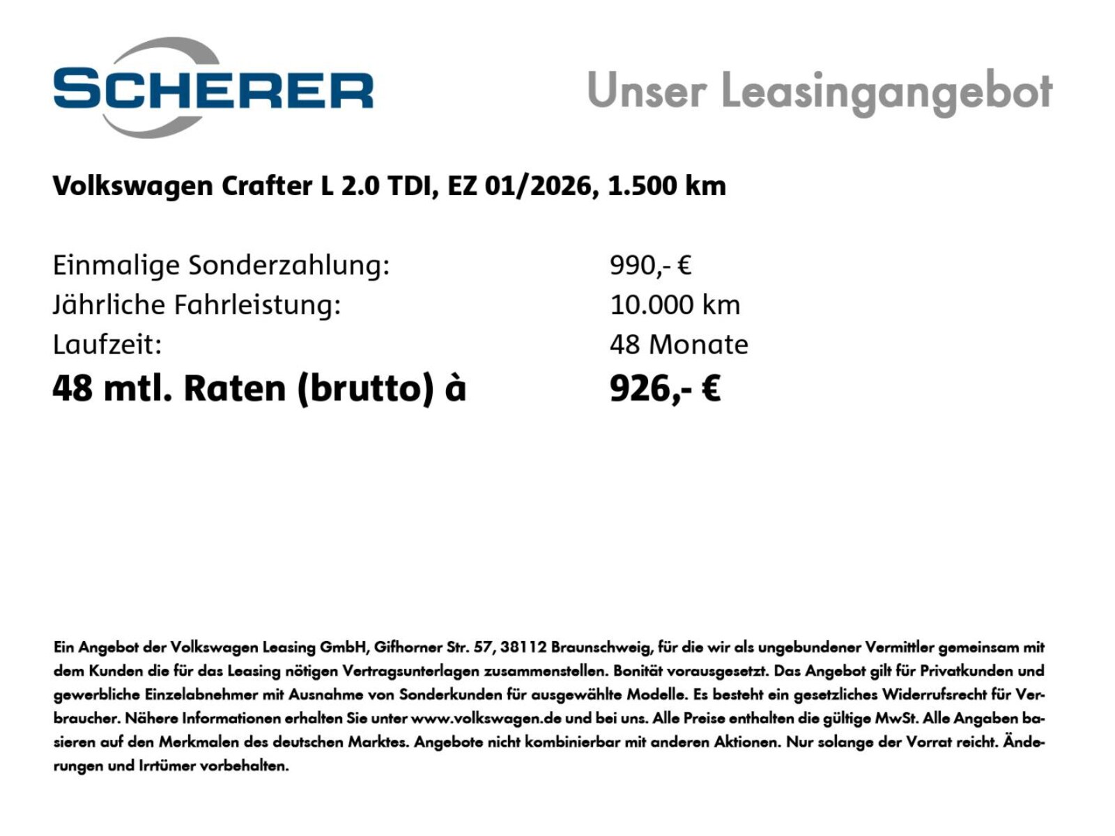 Volkswagen Crafter Kasten mittlerer Radstand – Bild 2