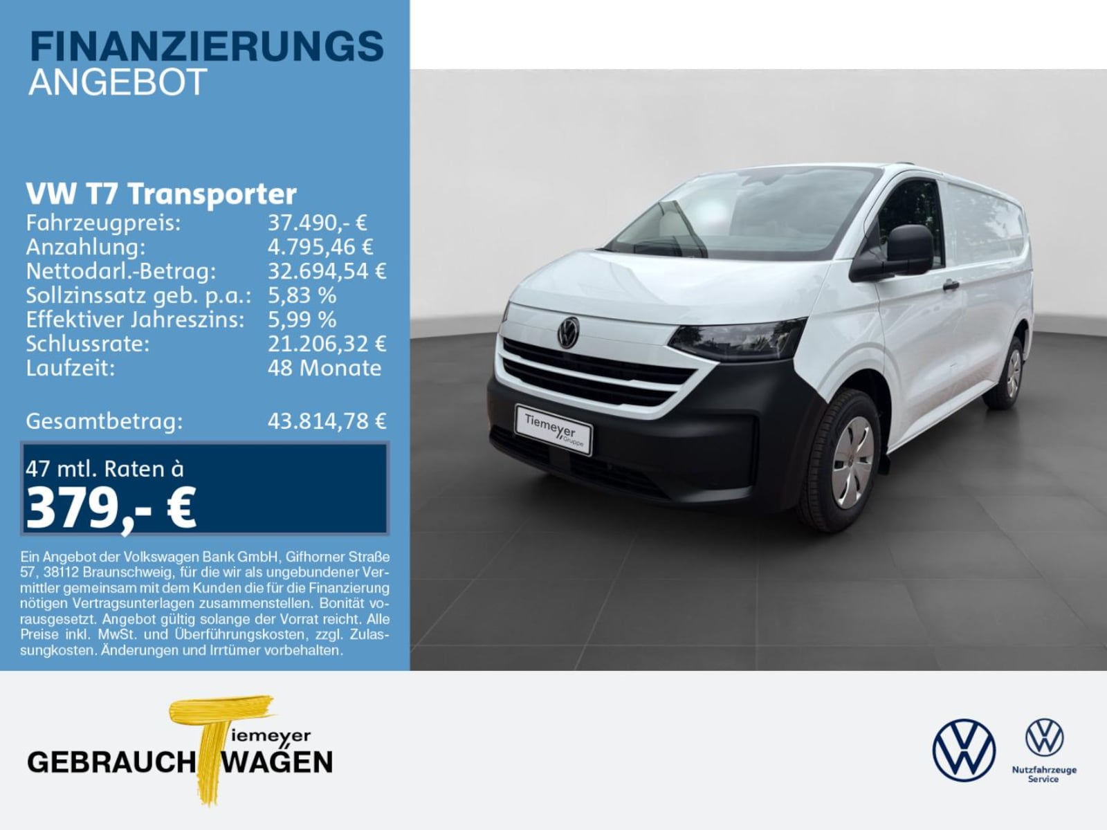 Volkswagen Transporter Kasten kurzer Radstand
