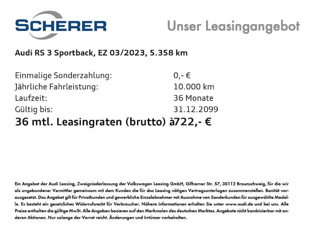 Image about Audi RS 3 Sportback TFSI quattro S tronic
