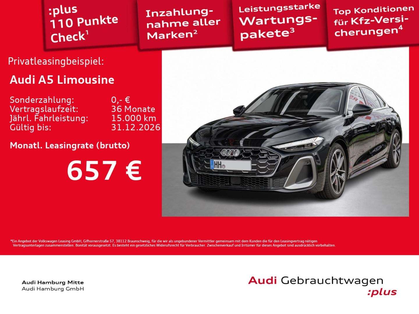 Bild über Audi A5 Limousine TFSI 110 kW S tronic - für weitere Informationen kontaktieren Sie den Audi Partner