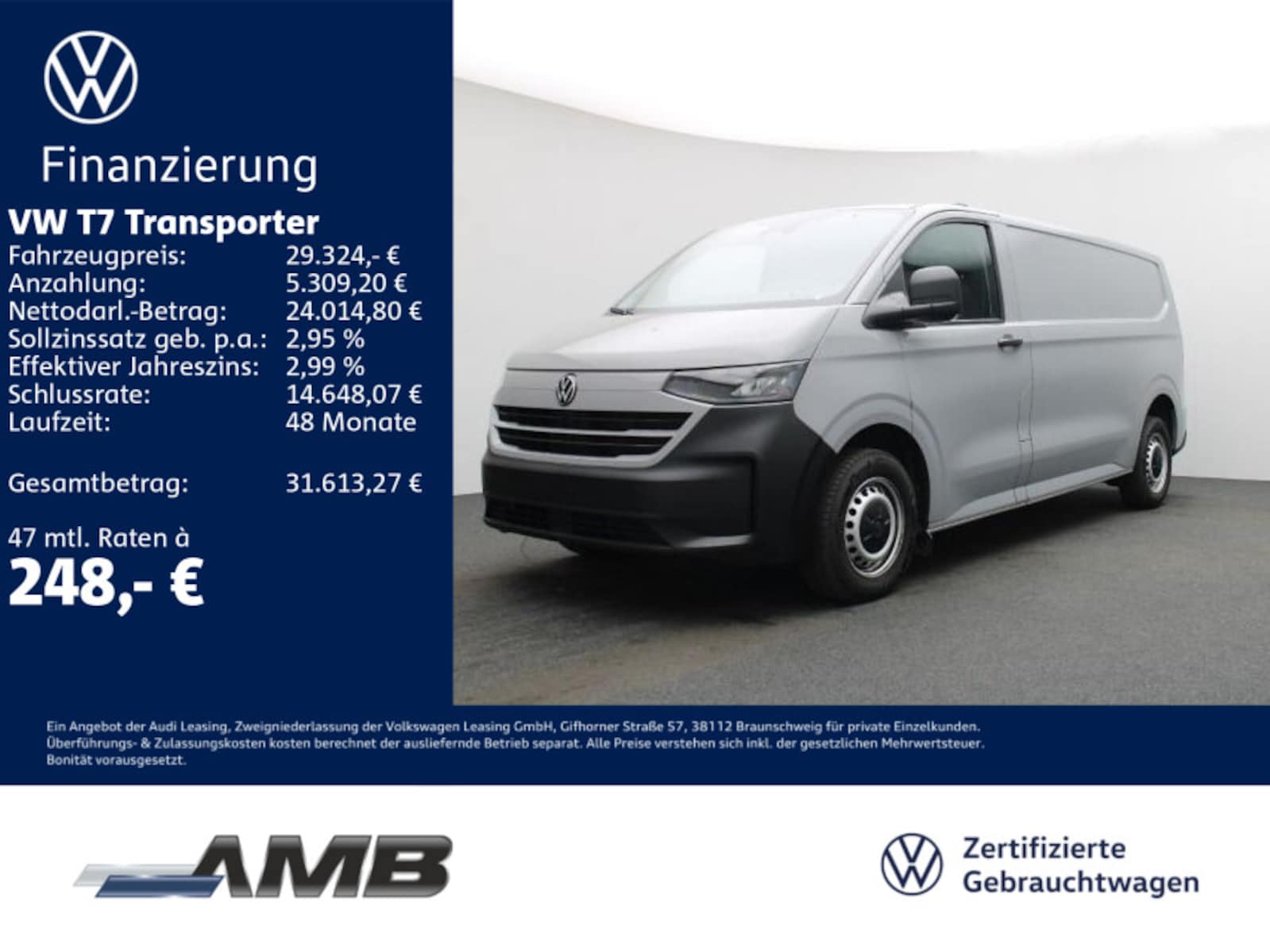 Volkswagen Transporter Kasten langer Radstand