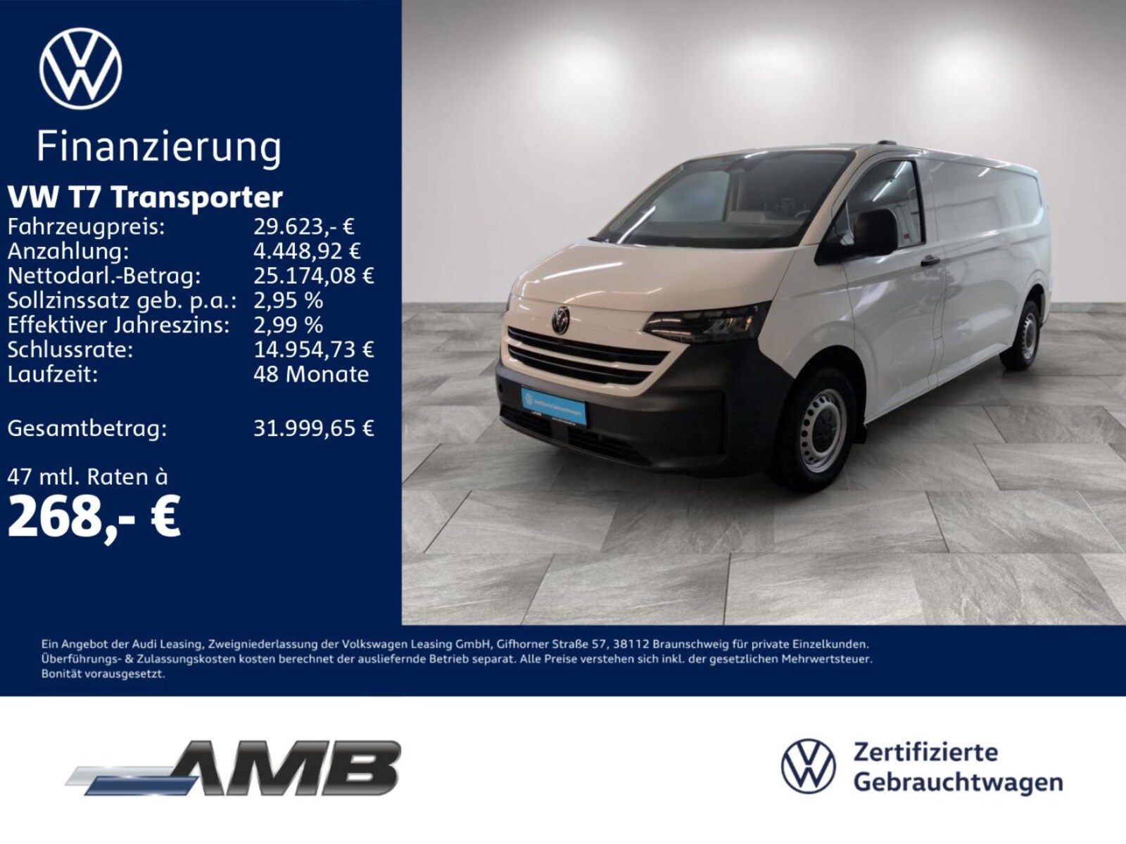 Volkswagen Transporter Kasten langer Radstand