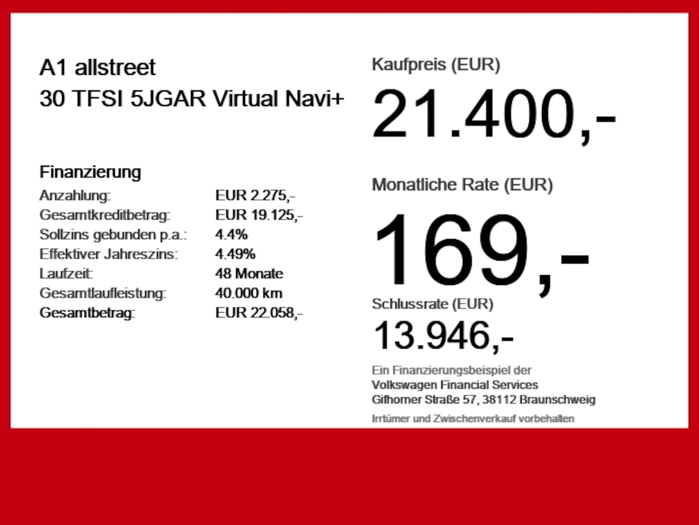 Bild über Audi A1 allstreet 30 TFSI Schaltgetriebe - für weitere Informationen kontaktieren Sie den Audi Partner