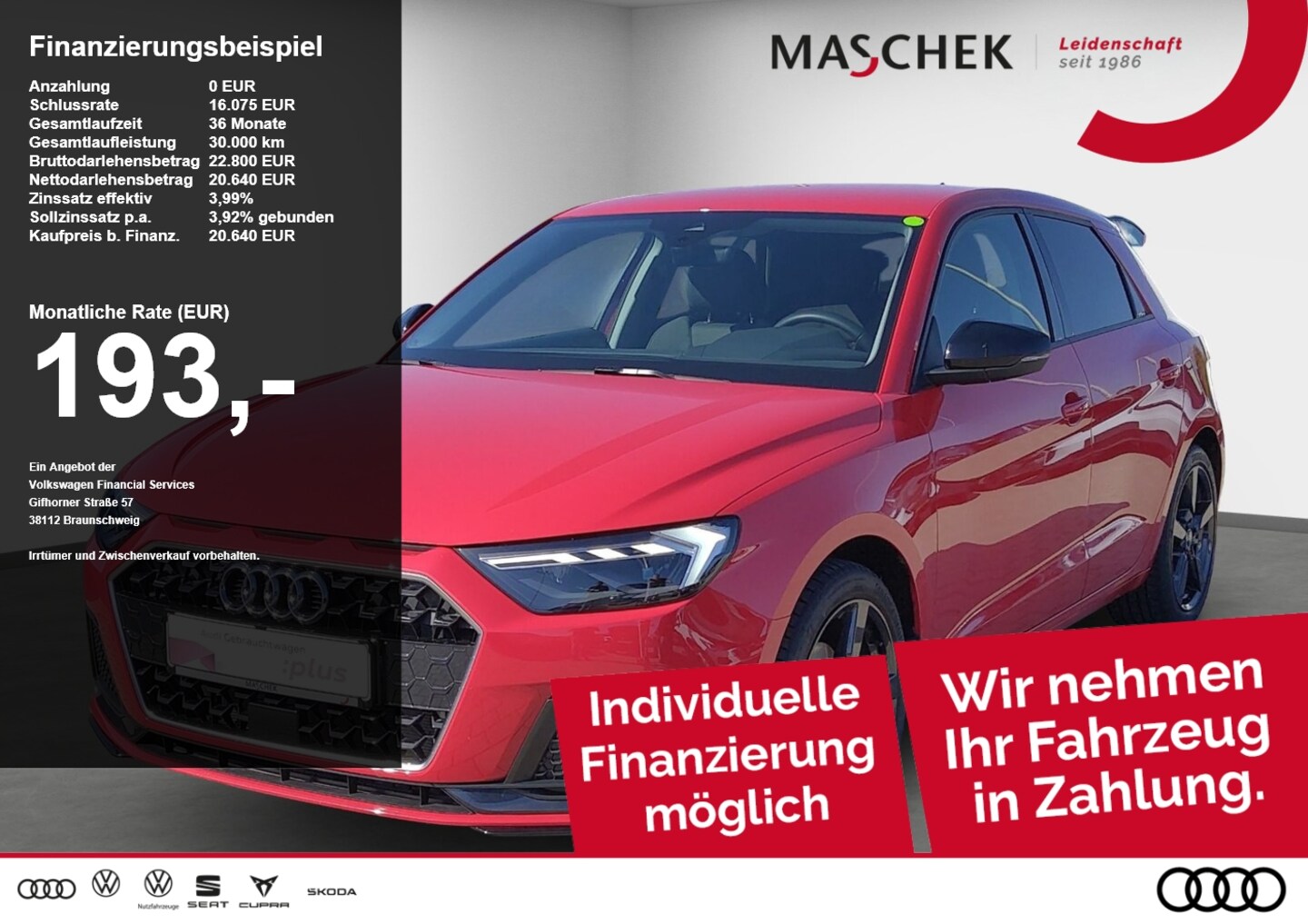 Bild über Audi A1 Sportback advanced 30 TFSI Schaltgetriebe - für weitere Informationen kontaktieren Sie den Audi Partner