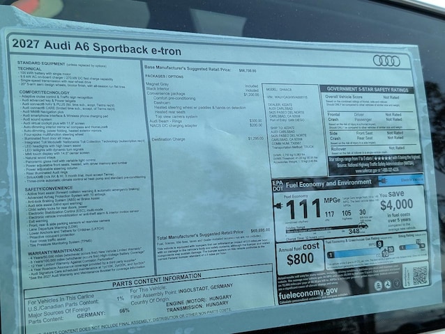 2027 Audi A6 Sportback e-tron