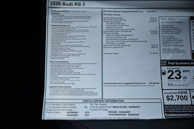 2026 Audi RS 3 Base - Photo 40