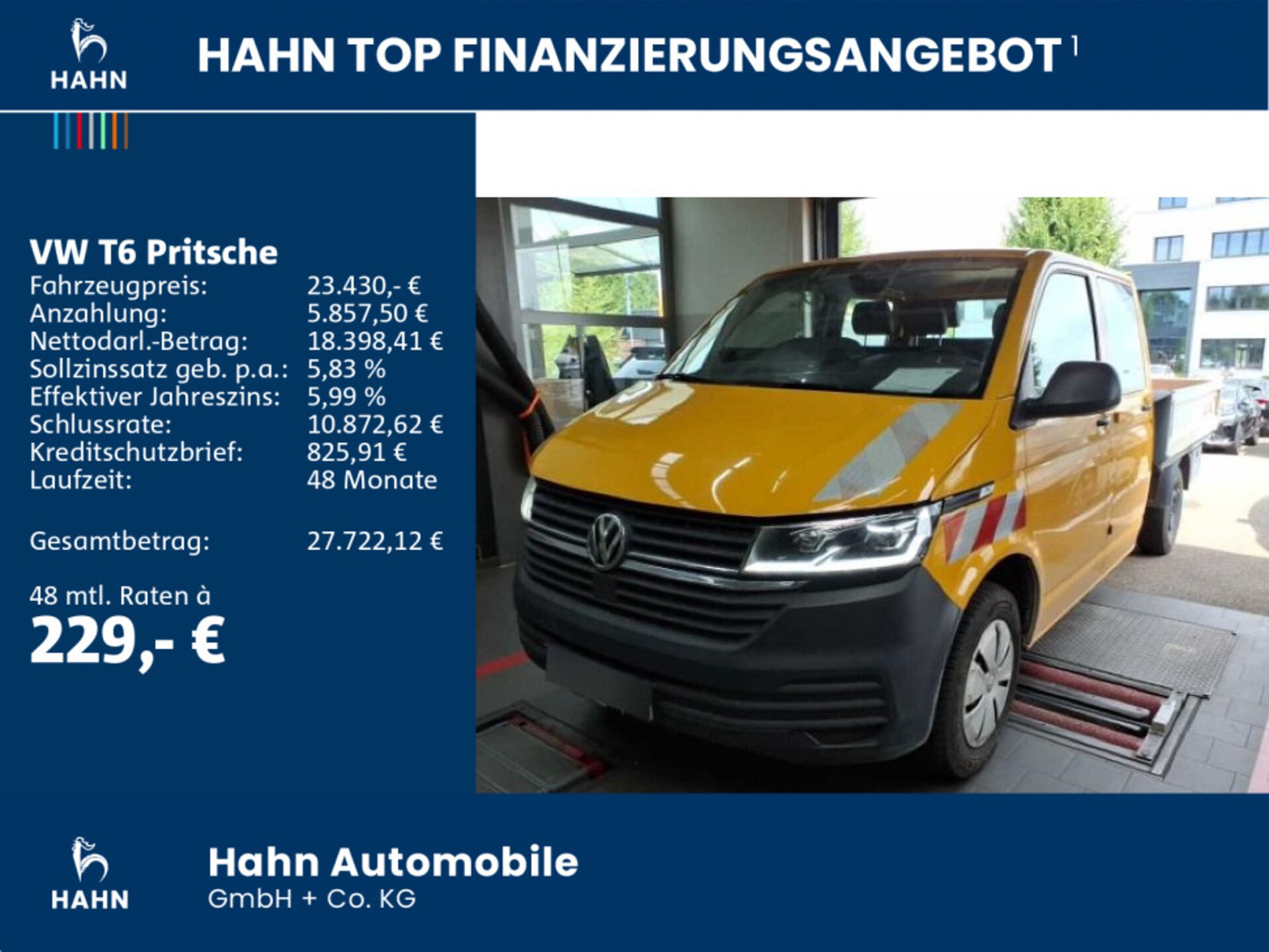 Volkswagen T6.1 Transporter Pritschenwagen Doppelkabine