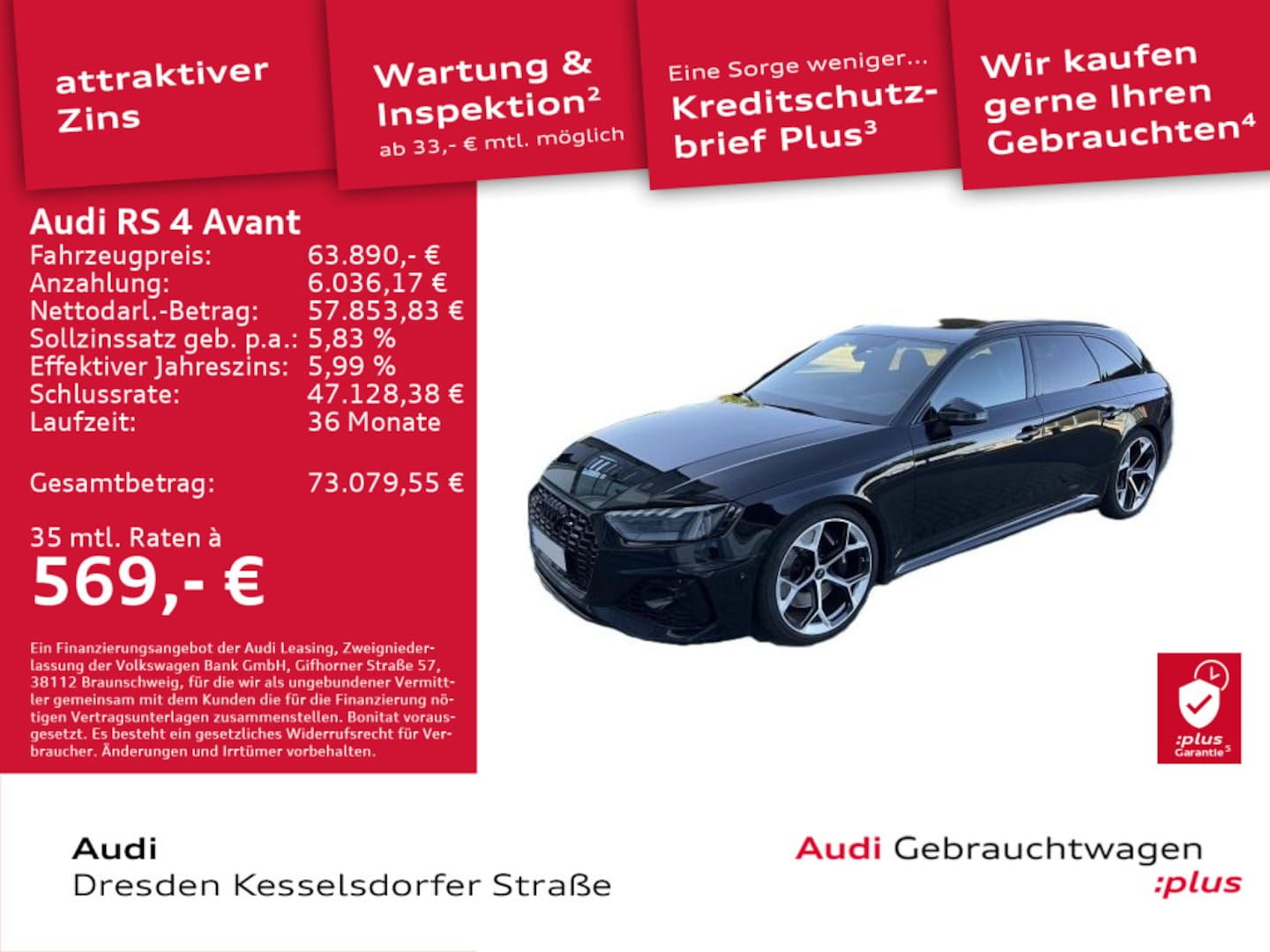 Bild über Audi RS 4 Avant TFSI quattro tiptronic - für weitere Informationen kontaktieren Sie den Audi Partner