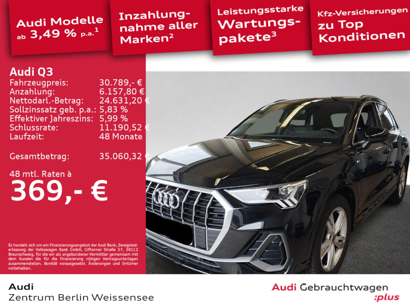 Bild über Audi Q3 S line 35 TFSI S tronic - für weitere Informationen kontaktieren Sie den Audi Partner