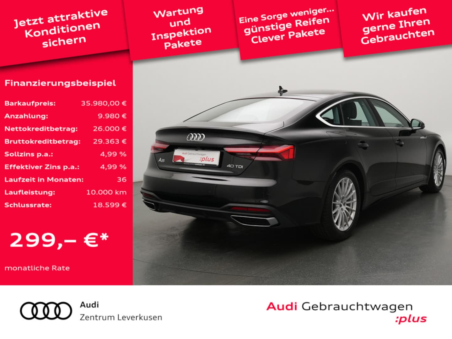 Bild über Audi A5 Sportback 40 TDI S tronic - für weitere Informationen kontaktieren Sie den Audi Partner