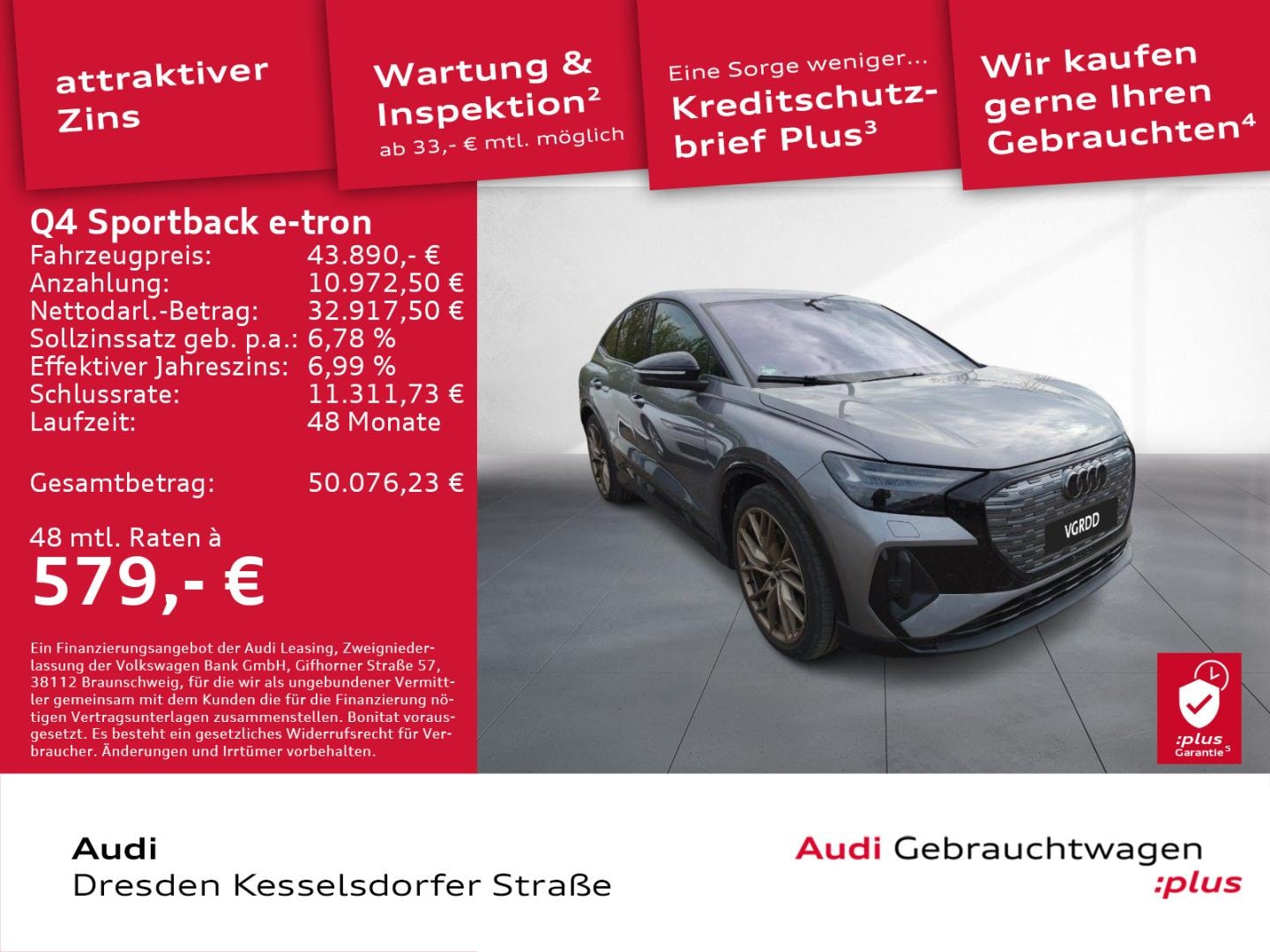 Bild über Audi Q4 Sportback e-tron 50 e-tron quattro - für weitere Informationen kontaktieren Sie den Audi Partner