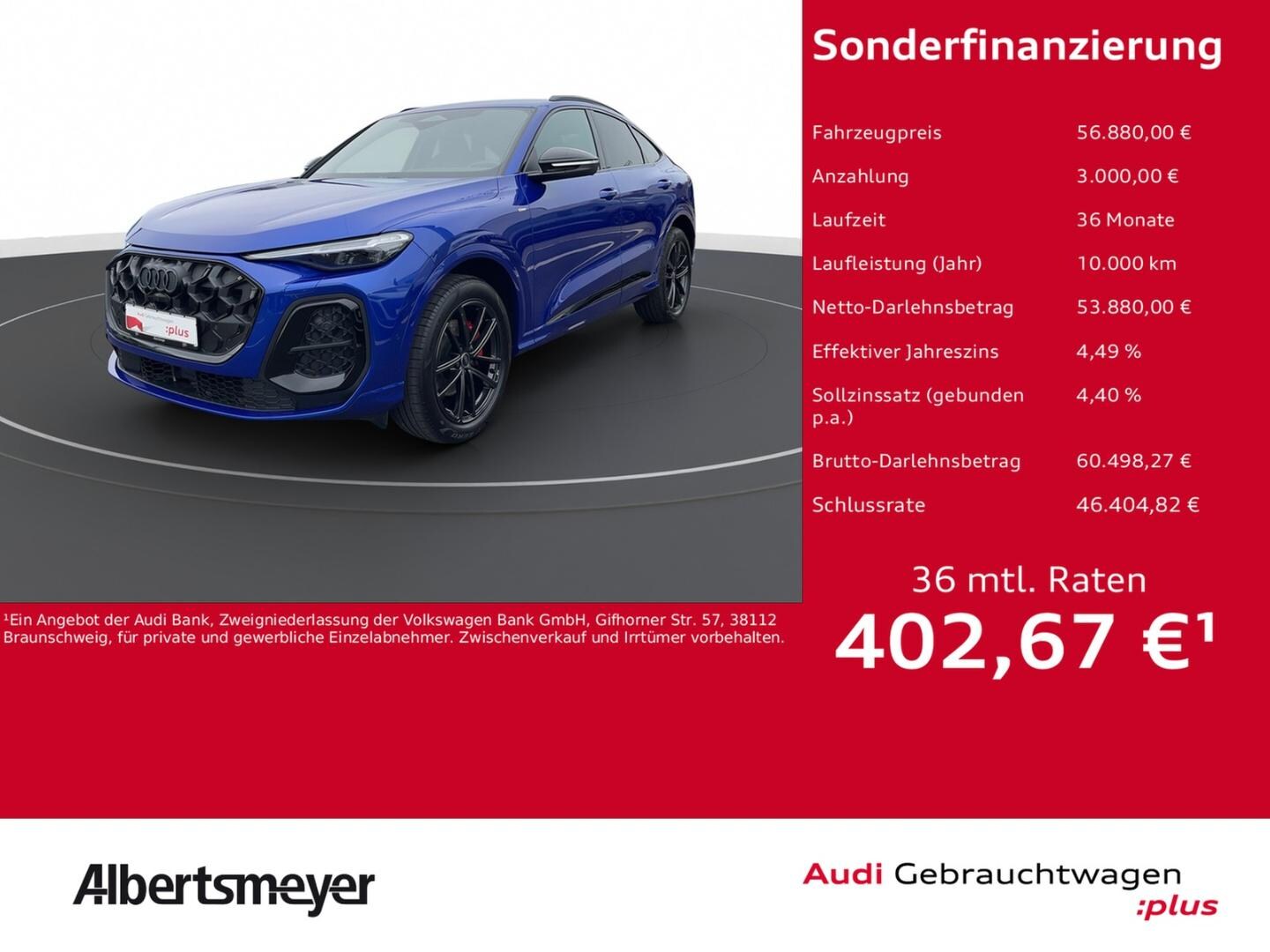 Bild über Audi Q5 Sportback TFSI quattro 150 kW S tronic - für weitere Informationen kontaktieren Sie den Audi Partner