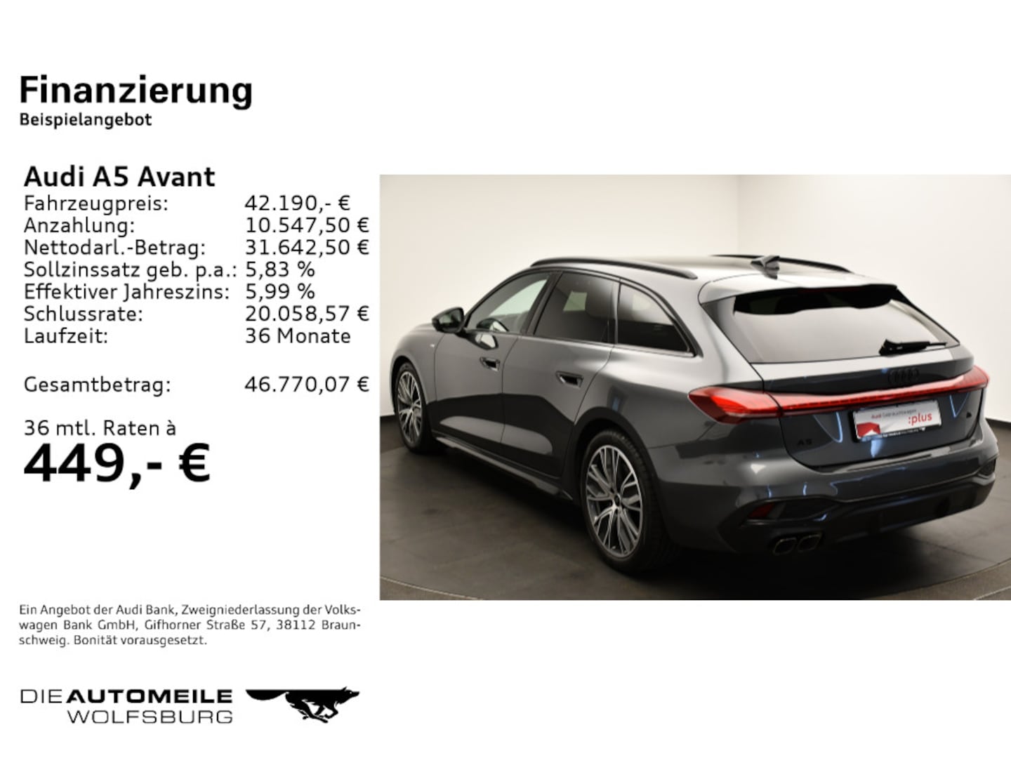 Bild über Audi A5 Avant TDI 150 kW S tronic - für weitere Informationen kontaktieren Sie den Audi Partner