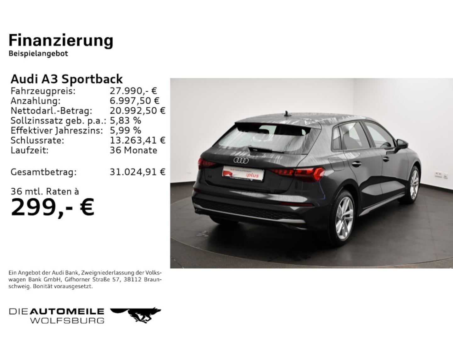 Bild über Audi A3 Sportback advanced 35 TFSI S tronic - für weitere Informationen kontaktieren Sie den Audi Partner