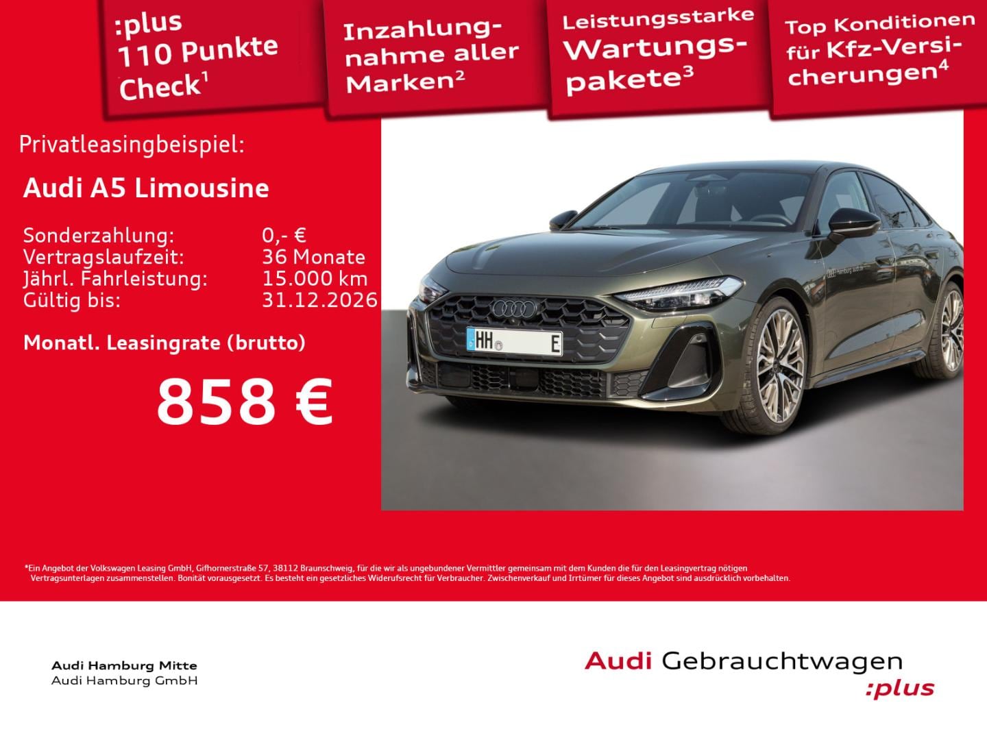 Bild über Audi A5 Limousine e-hybrid e-hybrid quattro 270 kW S tronic - für weitere Informationen kontaktieren Sie den Audi Partner