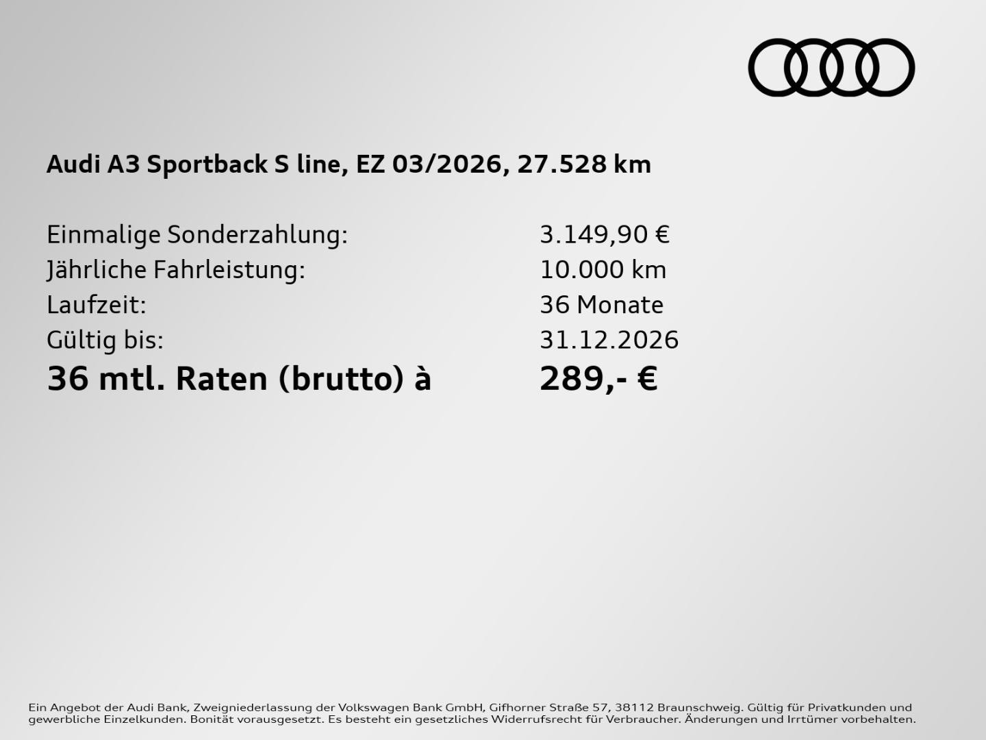 Bild über Audi A3 Sportback TDI S tronic - für weitere Informationen kontaktieren Sie den Audi Partner