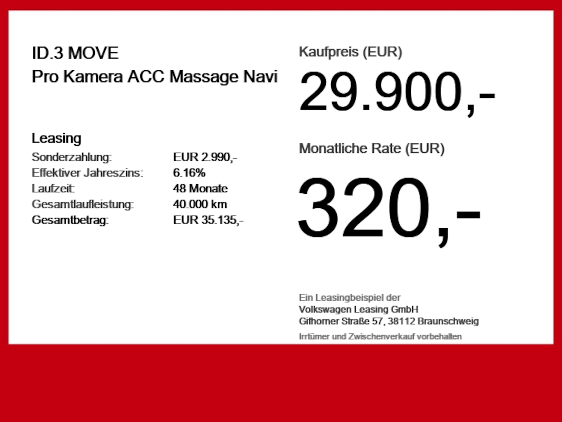 Volkswagen ID.3 MOVE Pro
