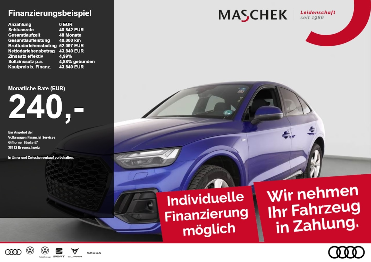 Bild über Audi Q5 Sportback 50 TDI quattro tiptronic - für weitere Informationen kontaktieren Sie den Audi Partner