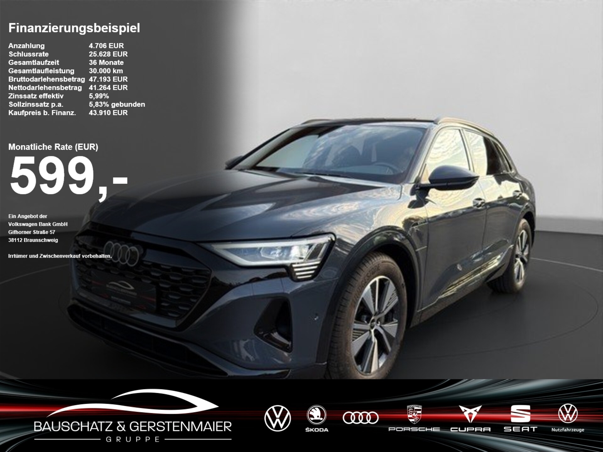 Audi Q8 e-tron — Audi Q8 e-tron advanced 50 quattro 250 kW 50 quat. *AHK*B&O*MATRIX*LUFT Akustikglas