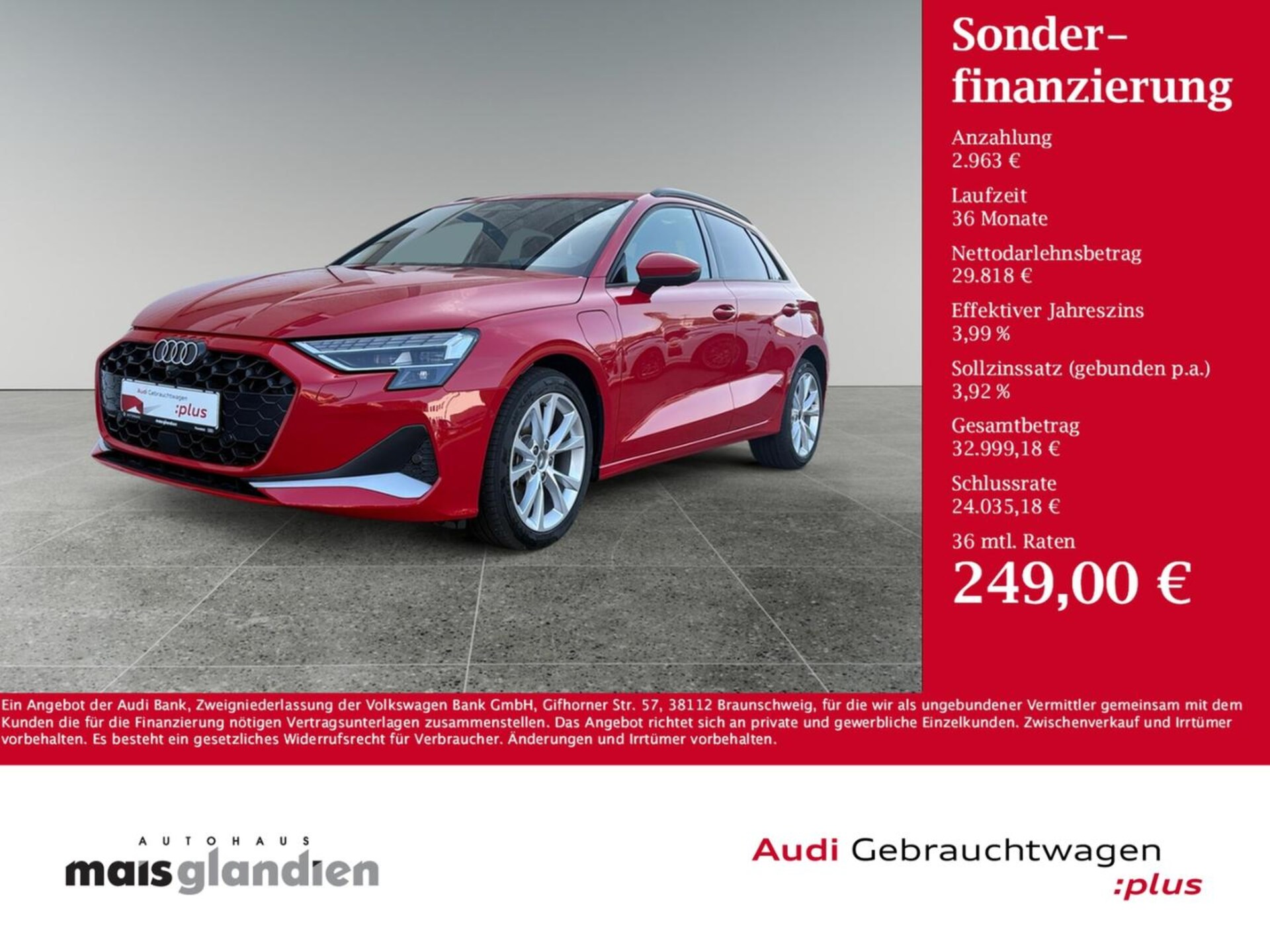 Audi A3 Sportback TFSI e Advanced